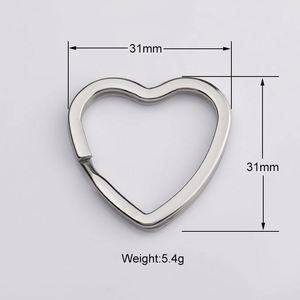 Porte-clés en acier inoxydable en forme de cœur pour couples, pendentif DIY, bijou à suspendre, porte-clés de voiture - Product Image 2
