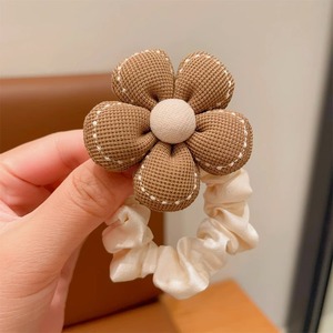 Milk Coffee Color Kids Hair Ties Cute Rabbit <b>Bow</b> Flower Elastic Hair Ropes Soft No Hurt Ponytail <b>Holders</b> Girls Hair Accessories - Product Image 2
