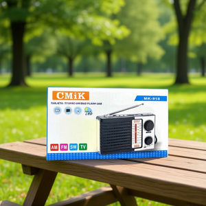Radio AM/FM portable en gros avec haut-parleur intégré, alimentée par piles, en plastique, CIMK MK-918 - Product Image 3