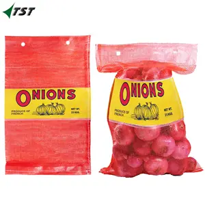 garlic small mesh bags for packing potatoes onions Leno mesh bags with custom logos and labels for packaging with large capacity