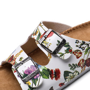 Sandalias planas con hebilla doble para mujer, chanclas <span class=keywords><strong>de</strong></span> corcho con correa <span class=keywords><strong>de</strong></span> flores, nuevo estilo - Product Image 3