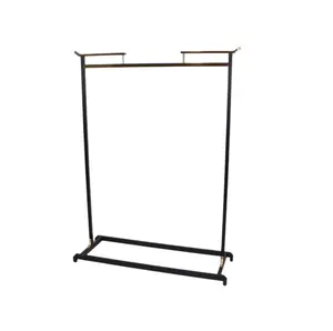 Luxury Garment Shop Fittings Custom Metal Hanging Clothes Display Racks Gold Display Stand Clothing Rack For Boutique Store