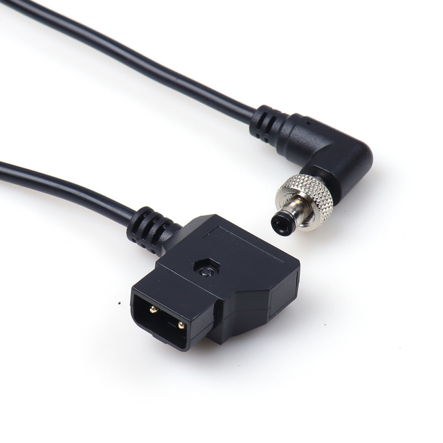 DC5525 Right Angle Male with Screw Lock to D-Tap Camera Cable Power Cord Cable for V Lock Battery