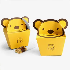 Cartoon Bear Cookie Packaging Paper Box Spot Children's Day Chocolate Christmas Box Food Cake Box with Handle Customized Logo