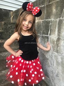 Rojo <span class=keywords><strong>Rosa</strong></span> Mini Mouse Accesorios para el cabello Diadema con lunares Tutu Vestido Falda de cumpleaños Mini Mouse <span class=keywords><strong>Disfraz</strong></span> - Product Image 2