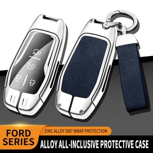Housse de clé de voiture en cuir en alliage à la mode pour <span class=keywords><strong>Ford</strong></span> Fusion Mondeo Mustang F-150 Explorer Edge 2015 2016 2017 2018 <span class=keywords><strong>porte</strong></span>-clés - Product Image 3