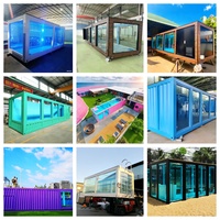 Conteneur d'expédition en acier populaire aux États-Unis, 20 pieds, 30 pieds, 40 pieds, avec fenêtre en verre pour piscine, système de filtration SPA, durable, prix compétitif, boutique
