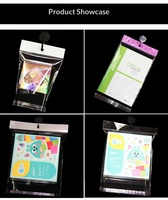 Sacs porte-cartes en film OPP nacré blanc, transparents, auto-adhésifs, avec trou de suspension, refermables à fermeture éclair, pour accessoires