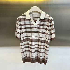 Luxury fashion Loro casual vintage style Piana stretch and breathable summer knit polo <b>shirt</b> for men - Product Image 6