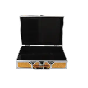 Aluminum Tool Box Case Portable Hard Case Metal Briefcase Toy Box Portable Carrying Case for Measurement Instruments Golden