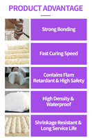 Mousse de polyuréthane marocaine pour l'isolation de la toiture, adhésif blanc en PU pour les applications de construction et d'emballage