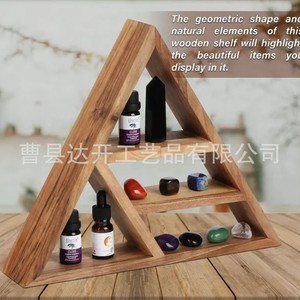 Wooden Triangular <b>Shelf</b> Multi Layer <b>Wall</b> <b>Mounted</b> Storage Rack For Home Decor Organization - Product Image 1