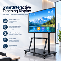 Écran plat interactif intelligent 4K de 65 pouces, certifié EDLA, double système d'exploitation Android Windows, écran tactile, tableau blanc pour l'école