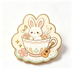 Soft Enamel Rabbit Lapel <b>Pin</b> Rose Gold Edge Zinc Alloy Animal <b>Badge</b> Custom Shape Souvenir Gift - Product Image 2