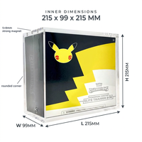 Boîte de présentation en acrylique pour Elite Trainer Box (ETB) avec couvercles magnétiques, pour collection de cartes TCG, boîte de jeu de cartes à collectionner, étui central en acrylique pour ETB