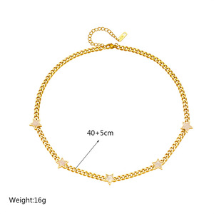 Star Chain Necklace Gold Five Pointed Star Design Titanium Steel Jewelry Gift For Women Fashion Clavicle Necklace - Product Image 4