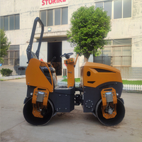 Compacteur de route vibratoire hydraulique à double tambour à deux roues, moteur Kubota, certifié EPA, 1,5T, fabrication chinoise OEM ODM