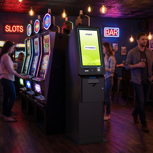 Terminal de paiement vertical avec fonction de rédemption de billets pour jeux de compétences, utilisation en station-service pour jeux en ligne, incluant plateau de jeu en anglais 1 - Product Image 1
