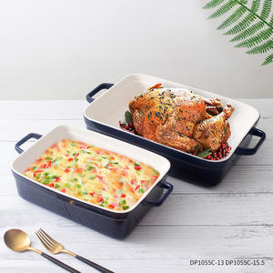 Bandeja Rectangular para Hornear de Cerámica Yangdong, Color Azul Zafiro DP1055C 13 15.5, Apta para Horno y Microondas - Product Image 4