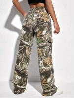 Pantalon de chasse tactique imperméable, coupe-vent et respirant à motif floral pour femme - Uniforme noir Force Practica