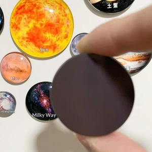 Imanes de nevera con forma geométrica 3D de los ocho planetas del <span class=keywords><strong>sistema</strong></span> <span class=keywords><strong>solar</strong></span> de cristal transfronterizo, material didáctico astronómico magnético de vidrio para - Product Image 4