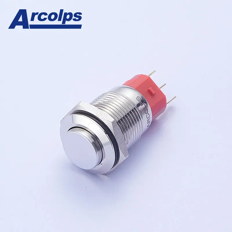 Arcolps 10mm Metal Push Botton Switch On/Off Push Button Switch
