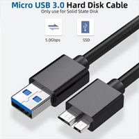 Kabel Data USB3.0 Tipe-C Micro USB High-Speed 5Gbps untuk Hard Drive, Konektor USB-A ke Micro USB untuk Transfer Data HDD Mobile