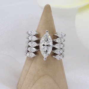 Paston Special Design Damen Fingerring D VVS 925 Sterling Silber 3CT Marquise Cut Moissan ite <span class=keywords><strong>Ring</strong></span> - Product Image 1