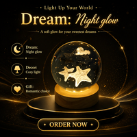 Globe en verre gravé en 3D, boule de cristal, lampe de nuit LED USB, lampe de bureau lumineuse, vente en gros personnalisée, thème océan, décoration de la maison, cadeau