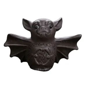 Yixing-figura de murciélago china, estatua de cerámica de té, mascota de murciélago, regalo de ornamento