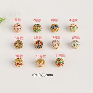 ลูกปัดเคลือบลายฉลุแบบหยดน้ำมันทรงกลมจาก Lisheng Jewelry สำหรับทำเครื่องประดับ DIY เช่น สร้อยข้อมือและสร้อยคอ - Product Image 2