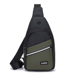 Nouveau Sac de Poitrine Homme 2025 Tendance Grande Capacité Couleur Unie Simple Imperméable pour Affaires - Product Image 2