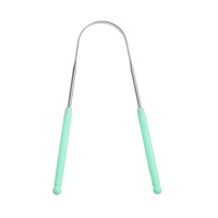 Lot de 3 gratte-langue en acier inoxydable en forme de U, couleurs variées, brosse de nettoyage de la langue, écologique, pour hygiène buccale à domicile