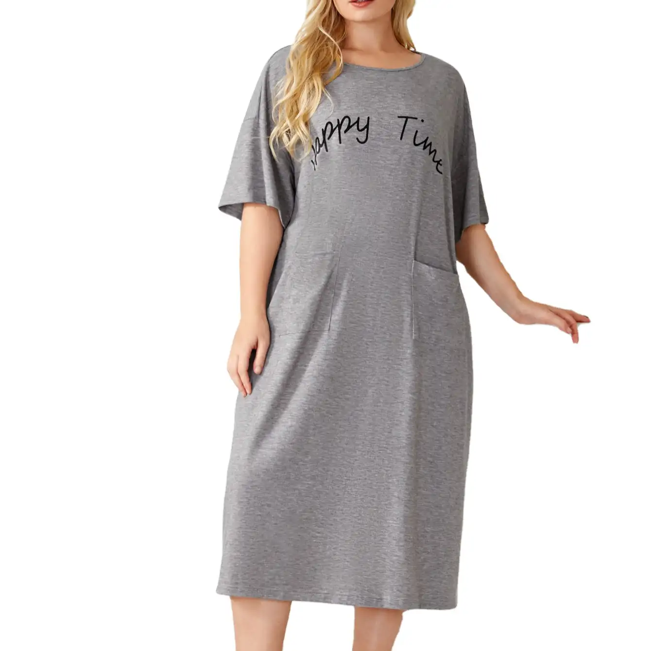 レーヨンとスパンデックスのパジャマTシャツドレスプラスサイズの女性のパジャマロングプラスサイズのナイトガウンナイトドレス