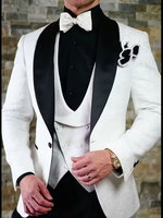 Costume de mariage pour homme, design italien, smoking noir sur mesure, veste de smoking 3 pièces, costume de marié Terno pour homme