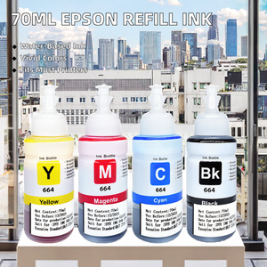 Premium 70ml Bottle T6641 Dye for <b>Ink</b> <b>Refill</b> for Epson L210 L220 L350 L355 L101 L303 Inkjet Printers Compatible Dye Based <b>Inks</b>/ - Product Image 2