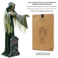 Décorations et accessoires sensoriels d'Halloween pour extérieur, électrique et mécanique, avec Grim Reaper oscillant pour cimetière, maison hantée et salle d'évasion