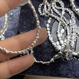 Perles d'espacement rondes en verre noir transparent plaqué argent sterling 925, en vrac, pour la création de colliers, bagues, bracelets et autres créations DIY - Product Image 3