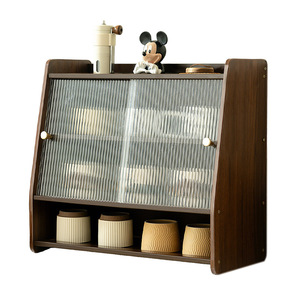 Solid Wood Cup Storage Rack 4 Layers <b>Tabletop</b> Display Cabinet For Coffee Tea Set - Product Image 5