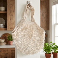 Sacs de rangement pour pain en maille 100% coton, écologiques, réutilisables, sacs de boulangerie en filet avec longue poignée