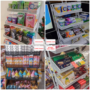 Chất lượng cao tùy chỉnh kim loại Rack hiển thị đứng cửa hàng di động thu ngân truy cập phía trước hiển thị cho Snack nhai kẹo cao su kẹo hiện đại - Product Image 1