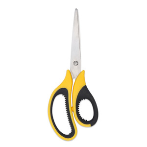 Stainless Steel 7.5-Inch Office Scissors Red Gray Handle Home Use Straight Head Paper Cutting - Product Image 4