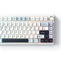 Keyboard Mekanik Gasket 75% Nirkabel Hot Swappable Gaming Keyboard dengan Knob BT/2.4GHz/USB-C Tri-Mode RGB Backlight