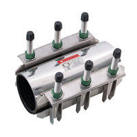 Raccord rapide en acier inoxydable de haute qualité, lisse, à double serrage, type plaque allongée, pour réparation de tuyaux d'eau
