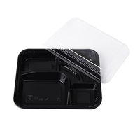 Boîte à lunch à 5 compartiments compatible micro-ondes avec certificat FDA, vente en gros, conteneur de stockage alimentaire personnalisable, boîte à emporter