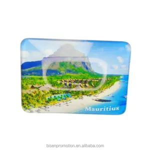 Dekorasi kustom foto kulkas Magnet epoksi kaca Souvenir Mauritius sea beach suvenir wisata hadiah 3D Magnet kulkas