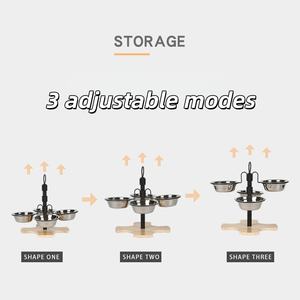 Toptan yükseltilmiş köpek maması kaseleri 3 yükseklik ayarlanabilir yükseltilmiş köpek kedi kase <span class=keywords><strong>stand</strong></span>ı ile 4 paslanmaz çelik kase kaymaz Pet besleyici - Product Image 4