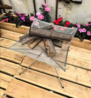 Brasero pliable en acier inoxydable léger 41*41*63cm, 620g, portable, pour camping, bois, charbon de bois, barbecue, pique-nique en plein air