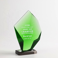 Trophée en cristal Jadevertu 2024 K9 avec base en métal, DESIGN BREVETÉ, trophée en cristal, récompense, trophée de récompense