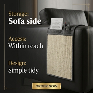 Tapis à gratter minimaliste et écologique <span class=keywords><strong>Navaris</strong></span> pour chats - Utilisation sur canapé et sol, tapis en sisal et lin avec compartiments - Product Image 3
